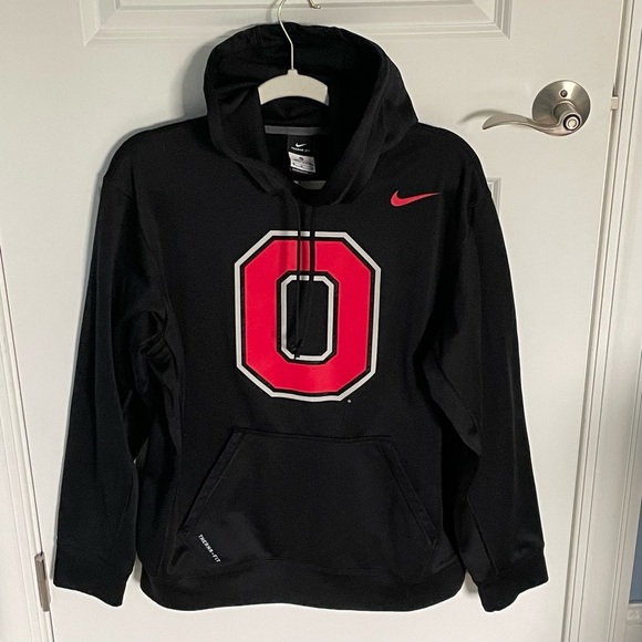 Nike Ohio State Black Therma Fit Logo Fleece Pullover Hoodie 47167 - Picture 10 of 14